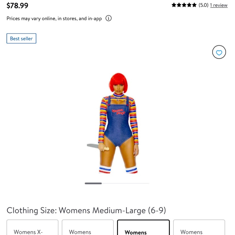 Bodysuit Chucky Doll Costume Set